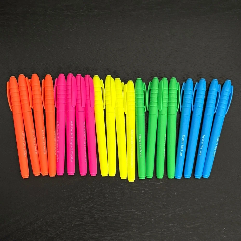Religious Pen and Highlighter Set Multicolor New Scripture Verses Set of 40 Bulk